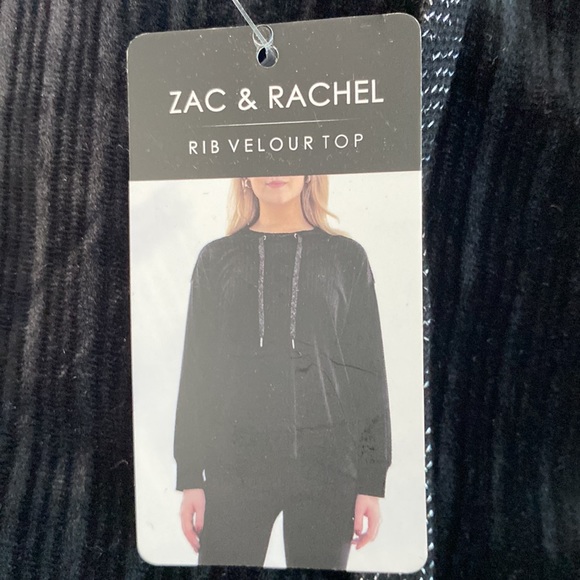 Zac & Rachel Black Ribbed Velour Long Sleeve Top. Size XXL. NWT - Picture 8 of 12